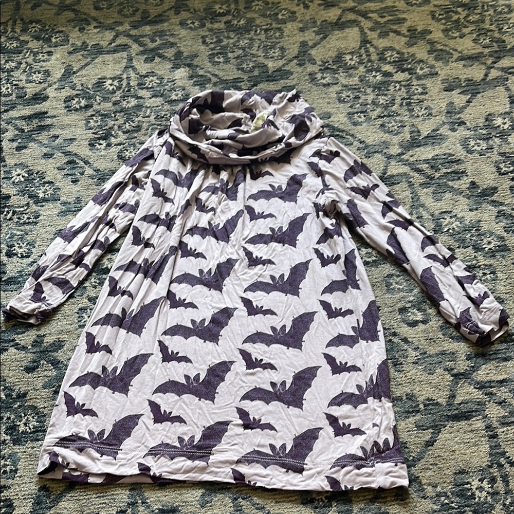 Kate Quinn Purple Bat Print Kids Casual Dress